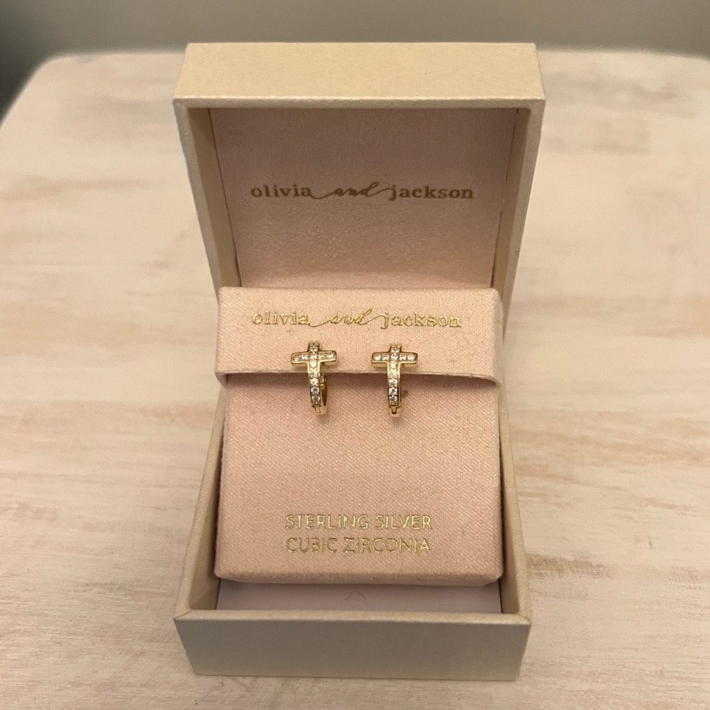 Olivia and Jackson Cross Earrings